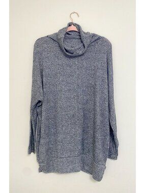 Womens Lane Bryant Pullover Top Women's Sz 18/20 Metallic Silver Batwing Cowl Ne